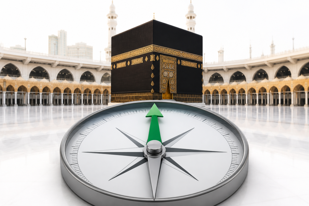 qibla direction online kaaba makkah compass finder